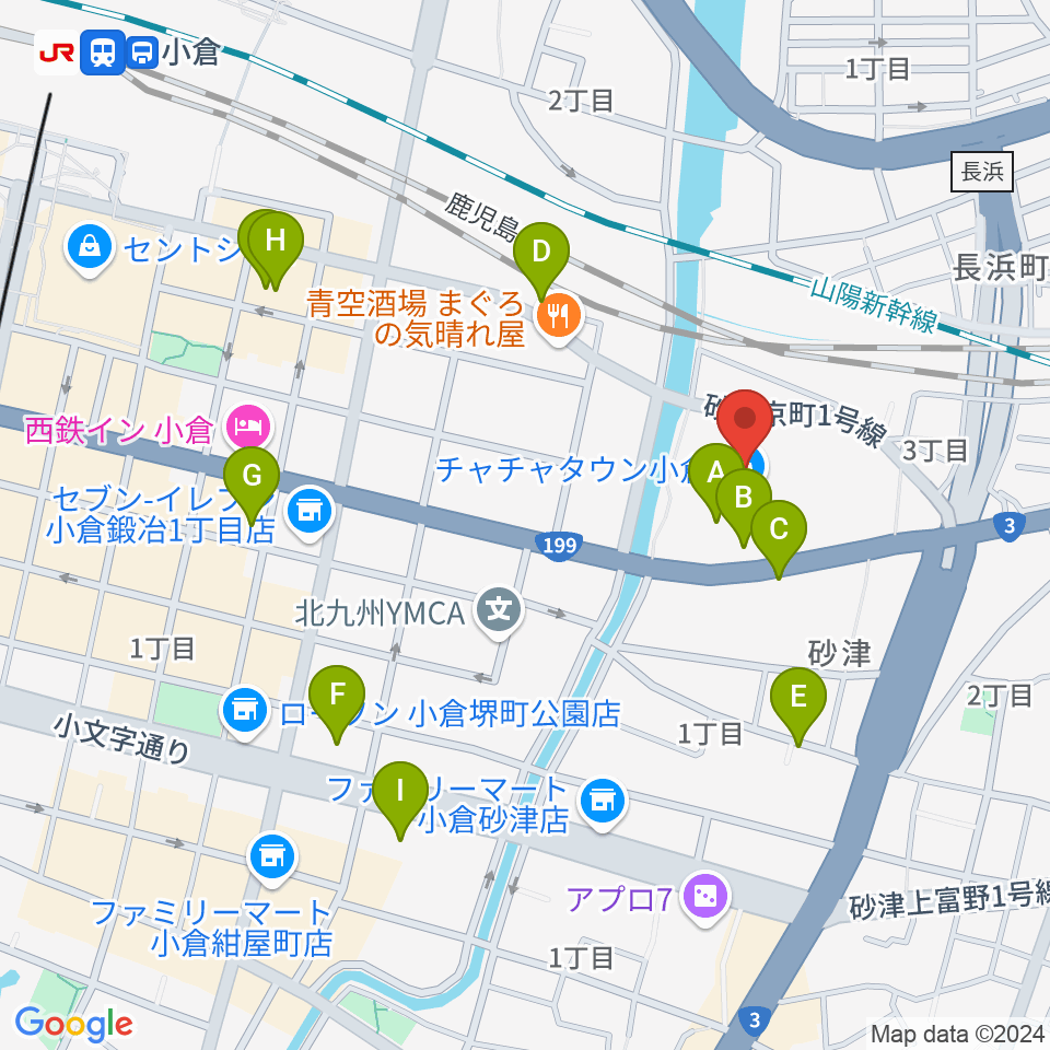 シネプレックス小倉周辺のカフェ一覧地図