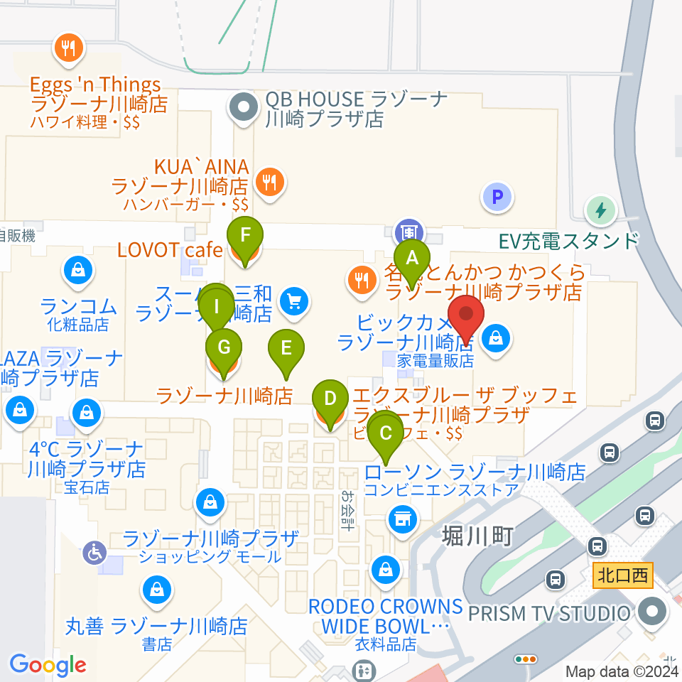 109シネマズ川崎周辺のカフェ一覧地図