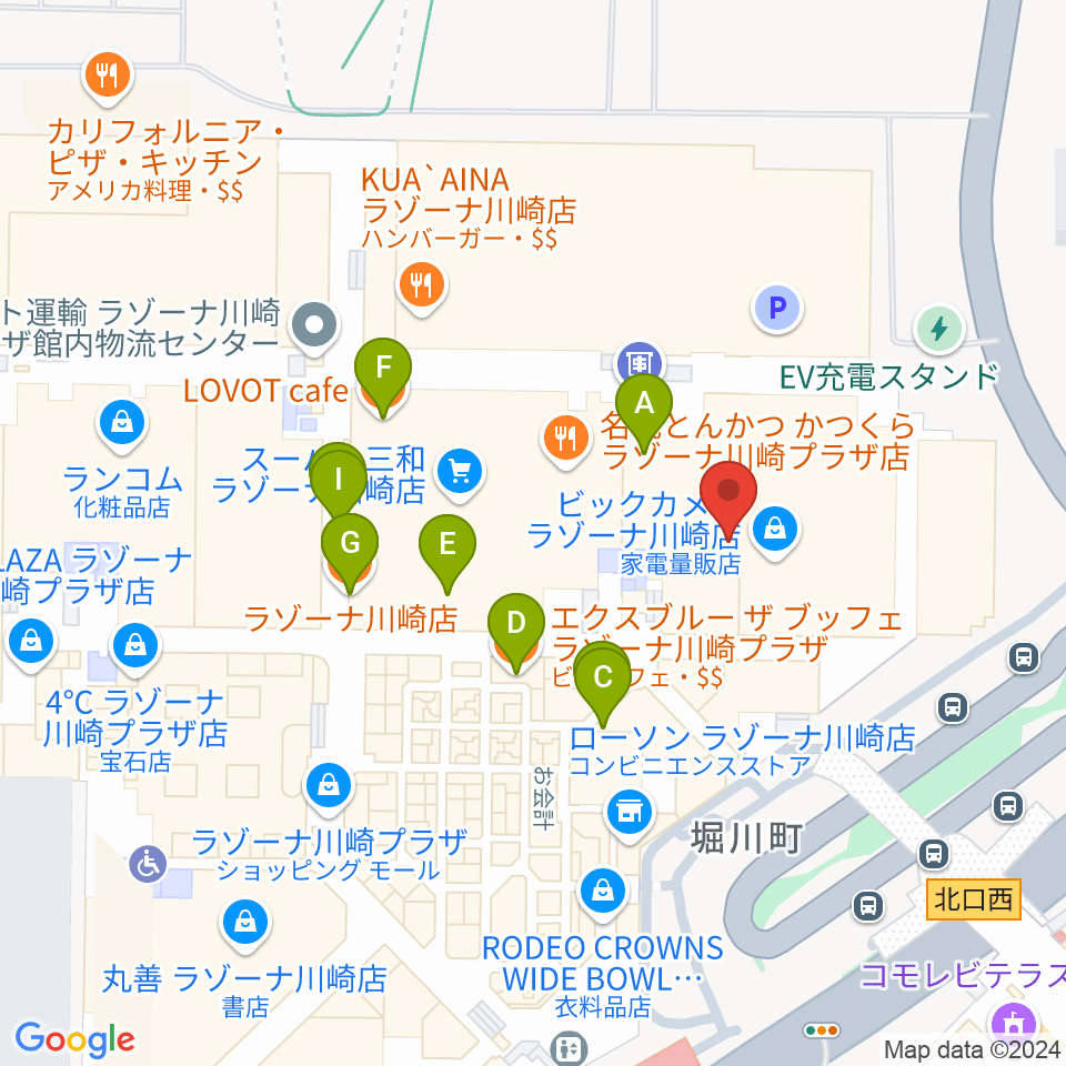 109シネマズ川崎周辺のカフェ一覧地図