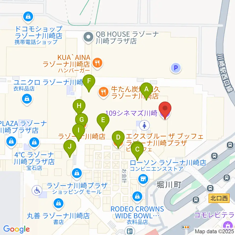 109シネマズ川崎周辺のカフェ一覧地図