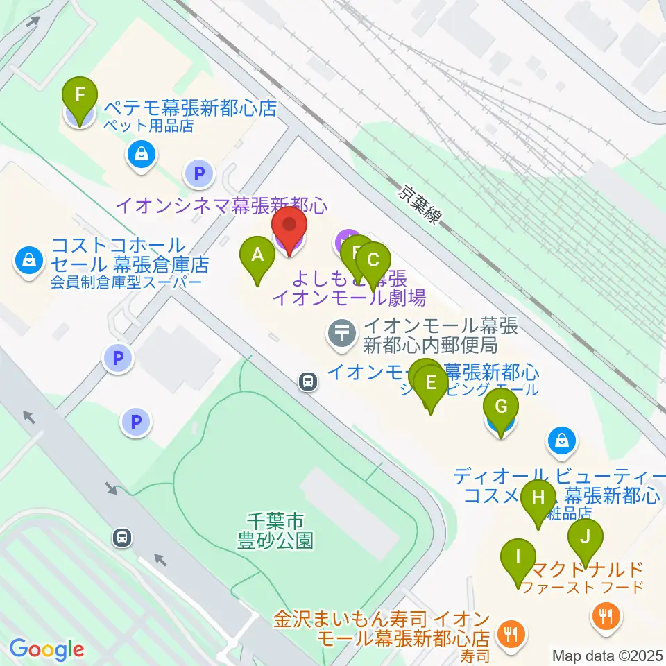 イオンシネマ幕張新都心周辺のカフェ一覧地図