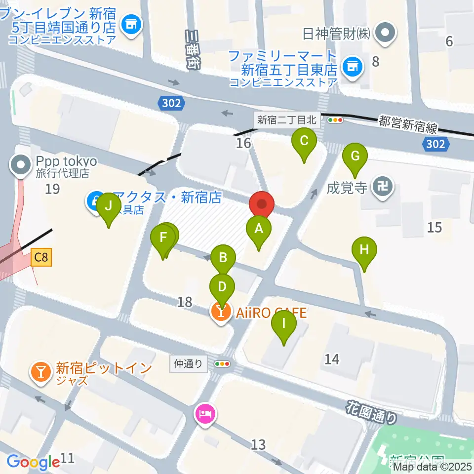 シャンソンの店Kuwa周辺のカフェ一覧地図