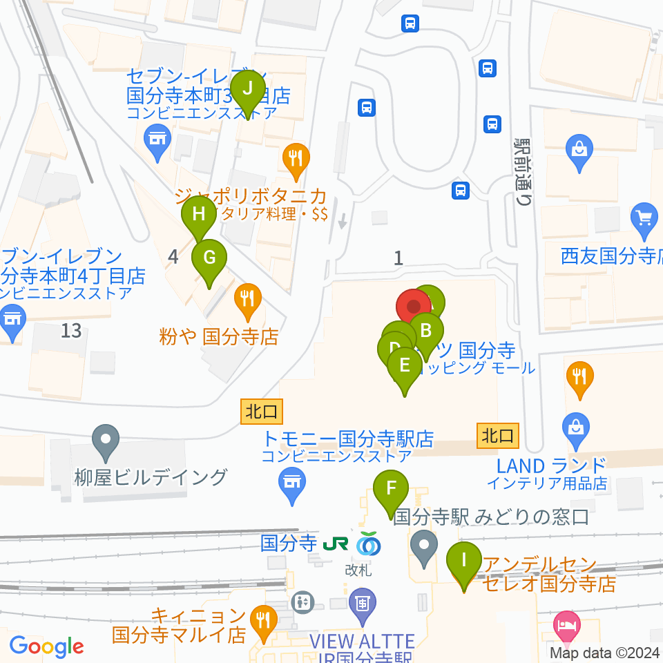 cocobunjiプラザ リオンホール周辺のカフェ一覧地図