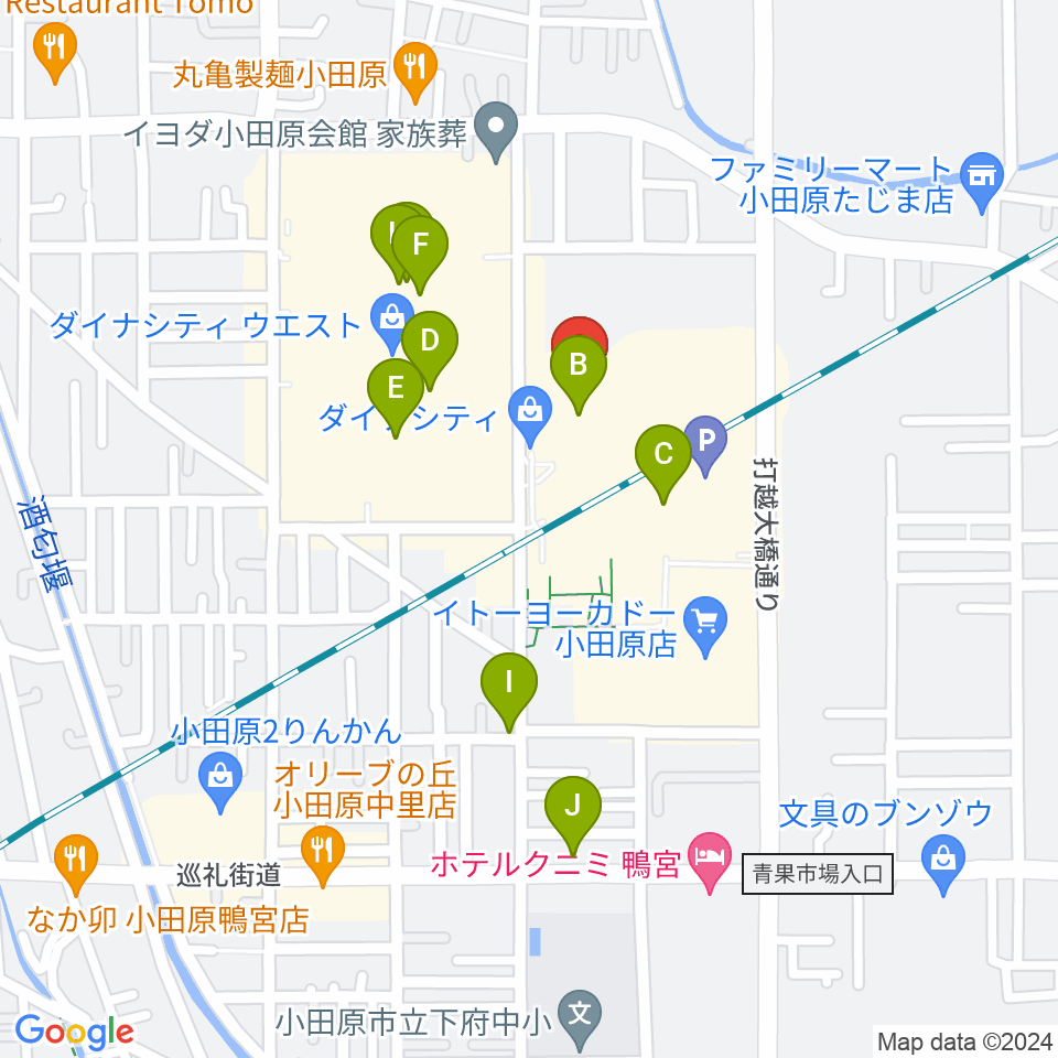 TOHOシネマズ小田原周辺のカフェ一覧地図