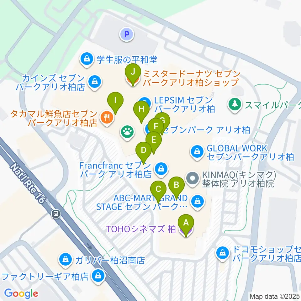 TOHOシネマズ柏周辺のカフェ一覧地図
