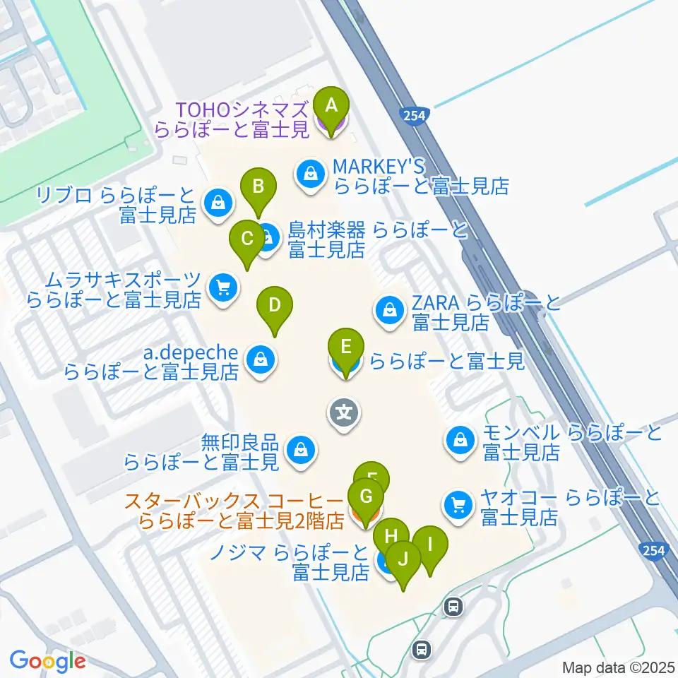 TOHOシネマズららぽーと富士見周辺のカフェ一覧地図