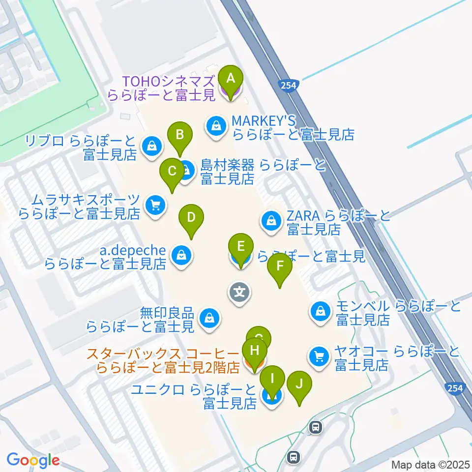 TOHOシネマズららぽーと富士見周辺のカフェ一覧地図