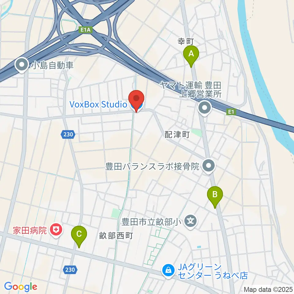 VoxBoxStudio周辺のカフェ一覧地図
