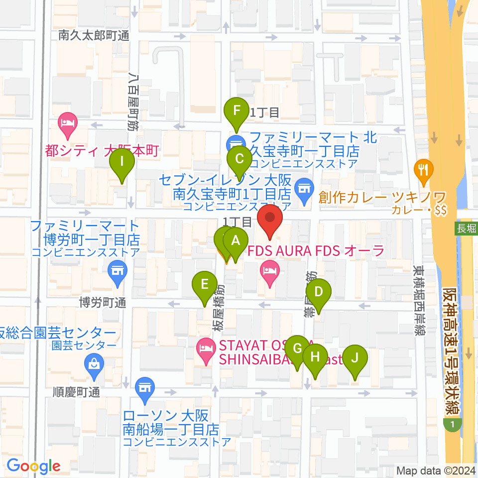 アルケミースタジオ周辺のカフェ一覧地図