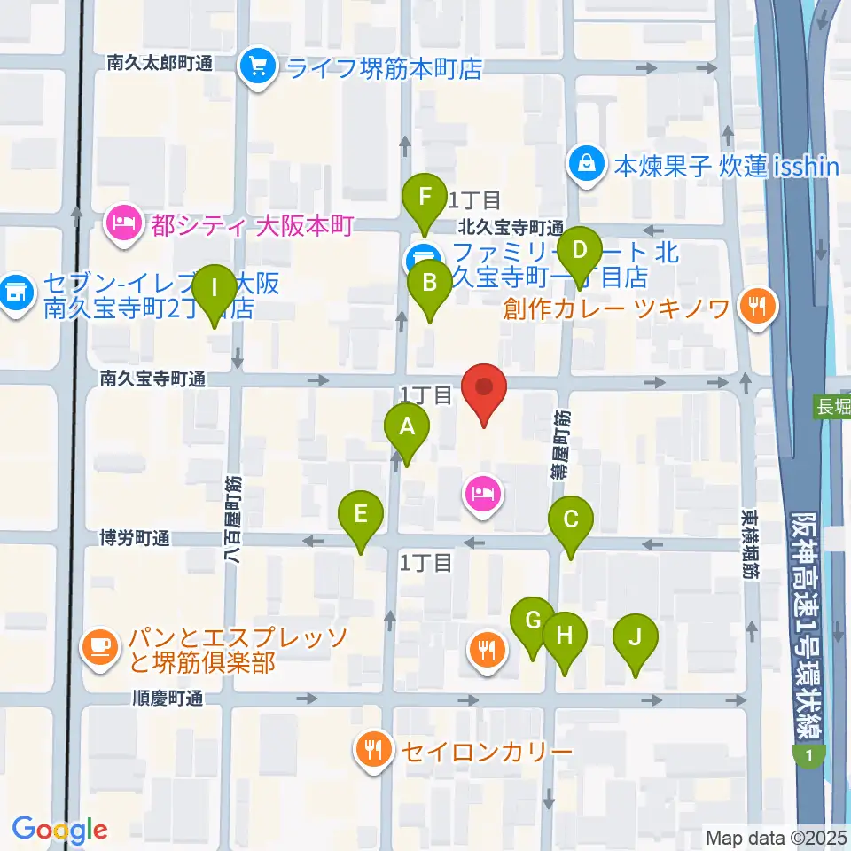 アルケミースタジオ周辺のカフェ一覧地図