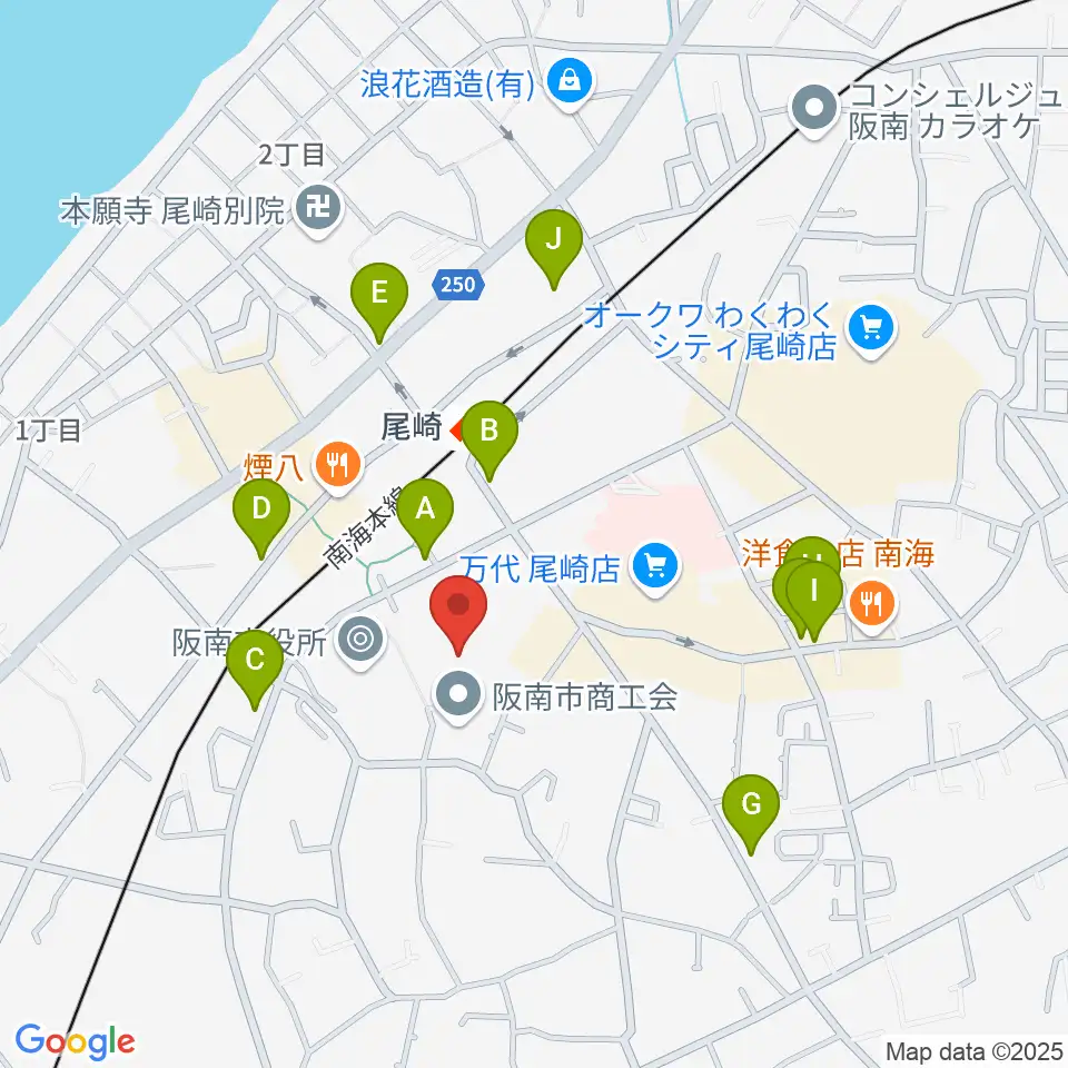 阪南市立文化センター サラダホール周辺のカフェ一覧地図