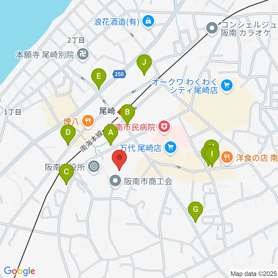 阪南市立文化センター サラダホール周辺のカフェ一覧地図