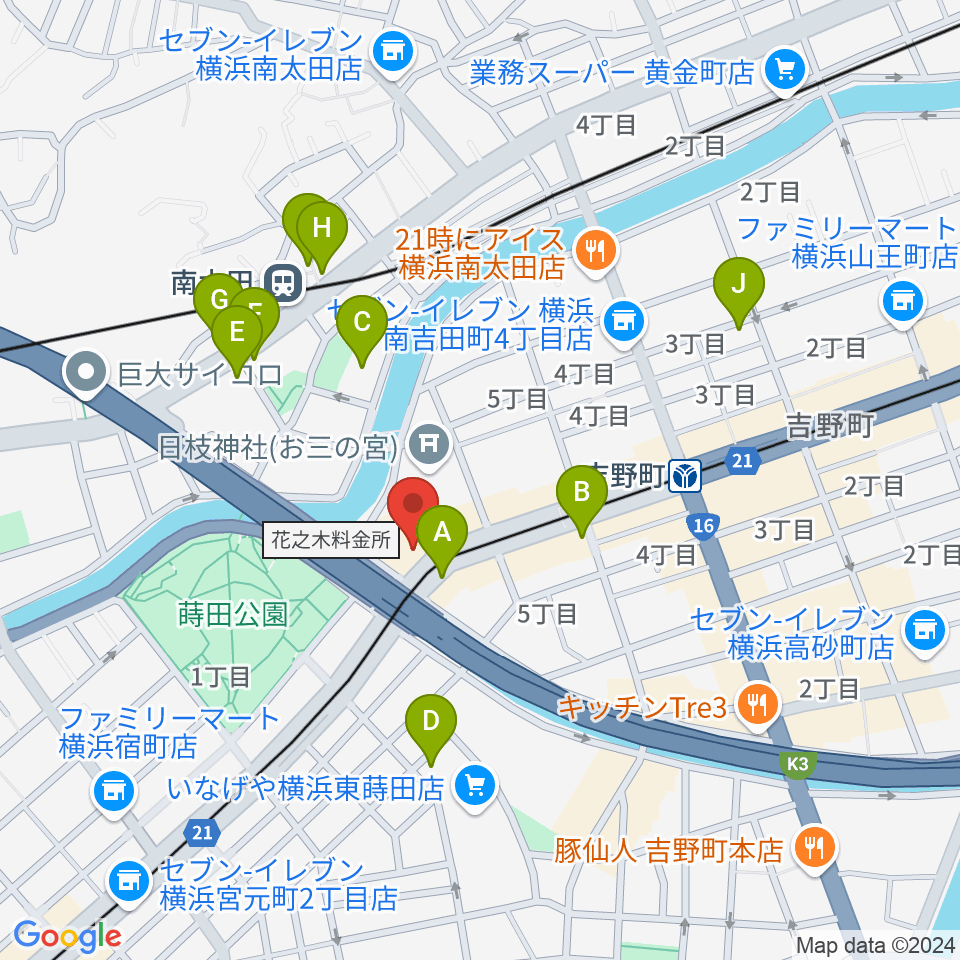 吉野町市民プラザ周辺のカフェ一覧地図