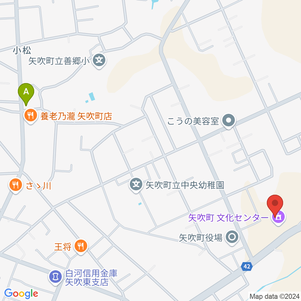 矢吹町文化センター周辺のカフェ一覧地図