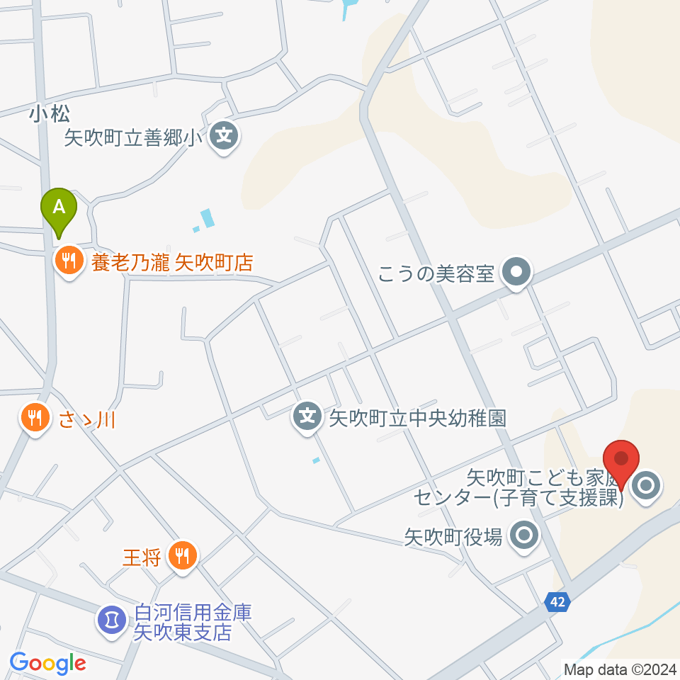 矢吹町文化センター周辺のカフェ一覧地図