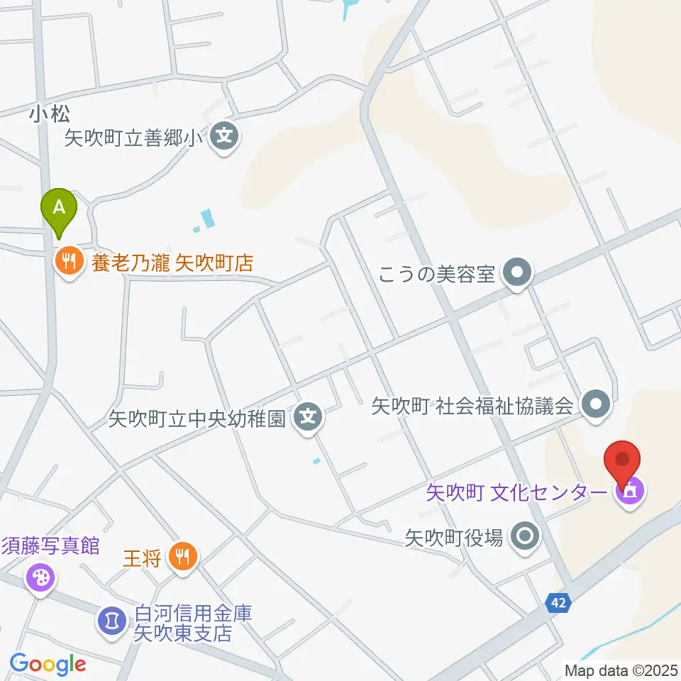 矢吹町文化センター周辺のカフェ一覧地図