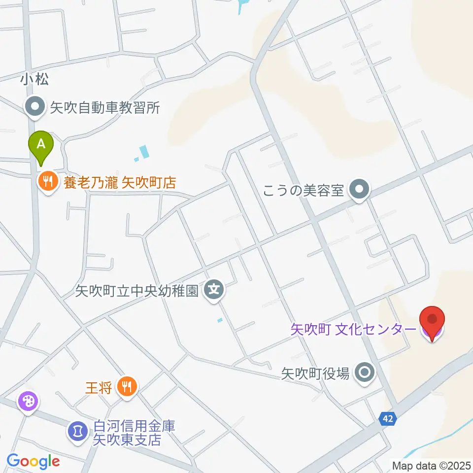 矢吹町文化センター周辺のカフェ一覧地図