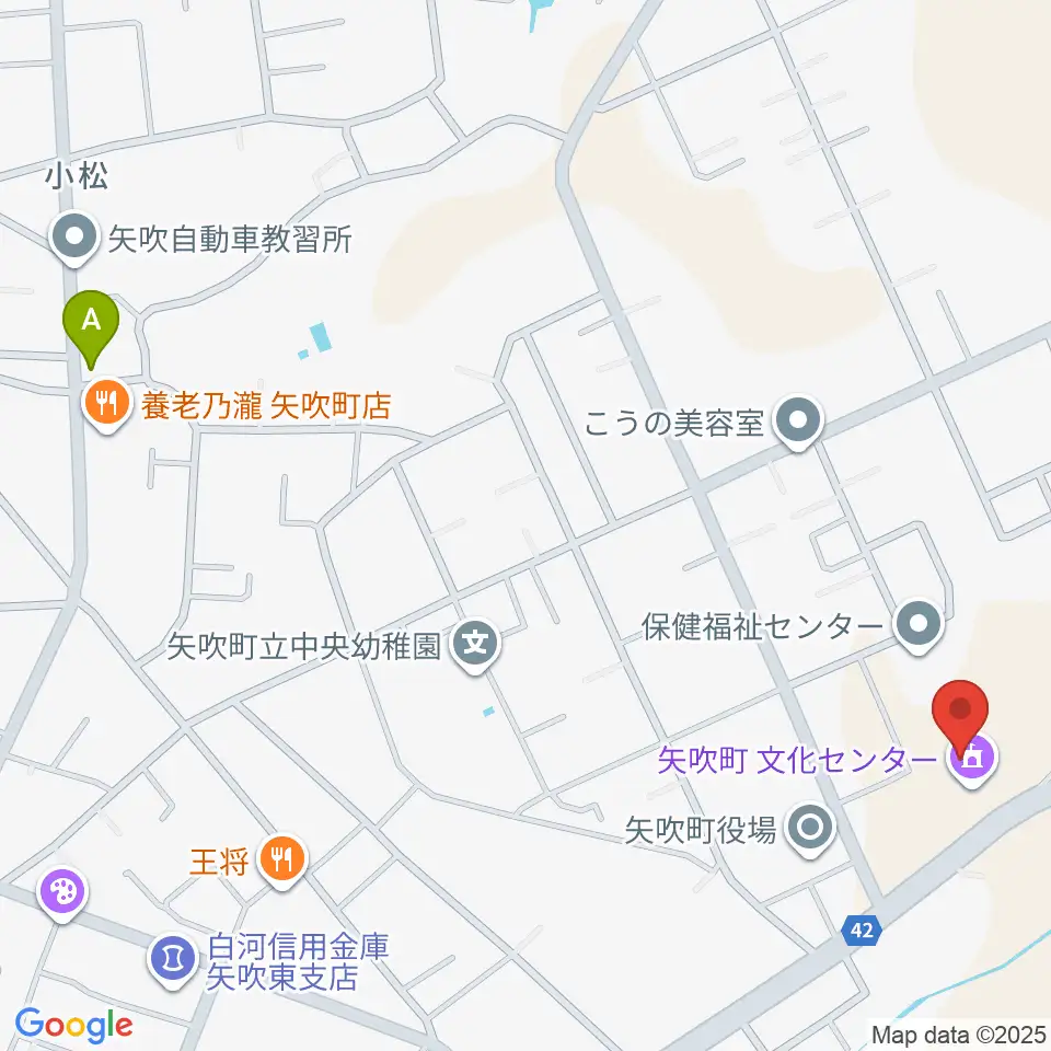 矢吹町文化センター周辺のカフェ一覧地図
