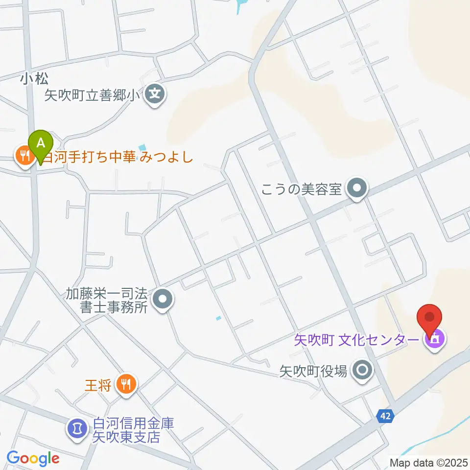 矢吹町文化センター周辺のカフェ一覧地図