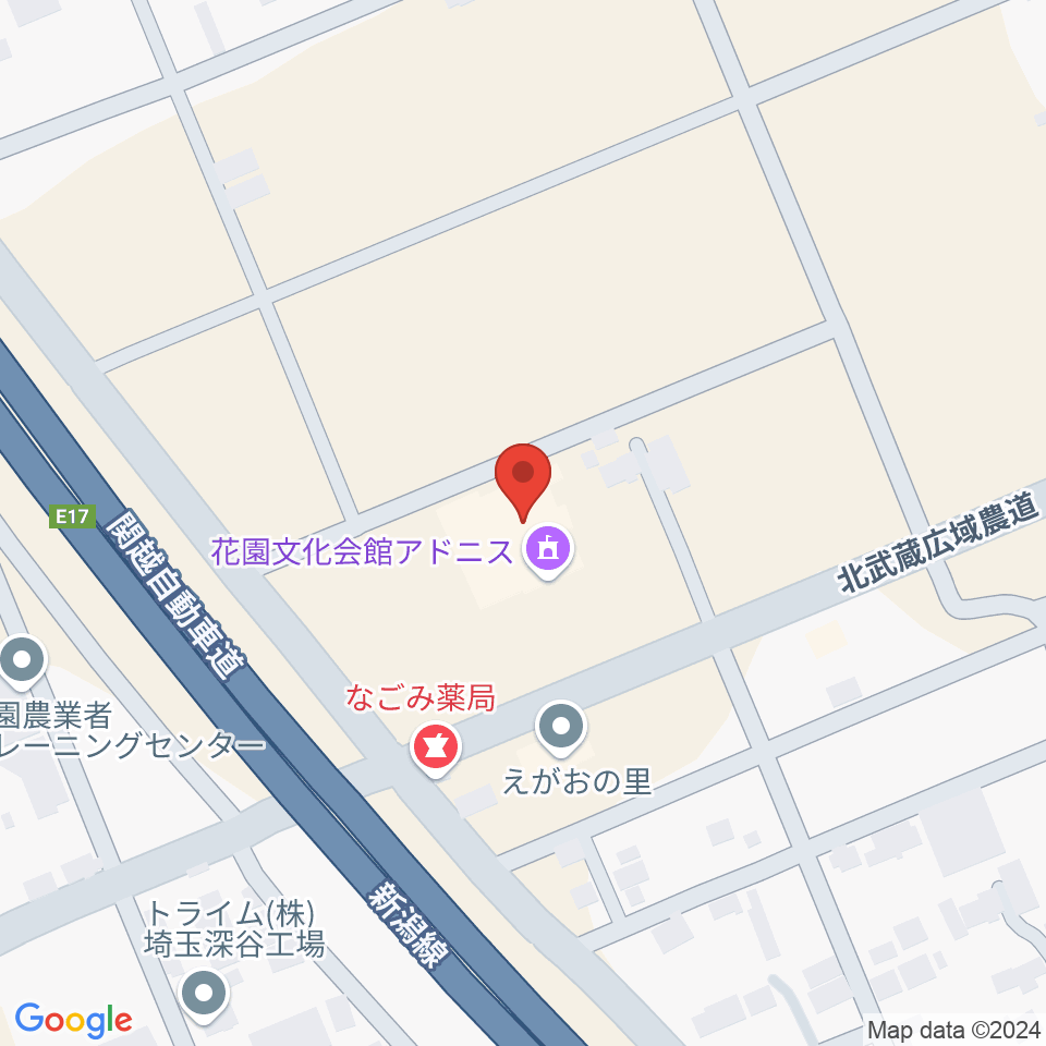 深谷市花園文化会館アドニス周辺のカフェ一覧地図