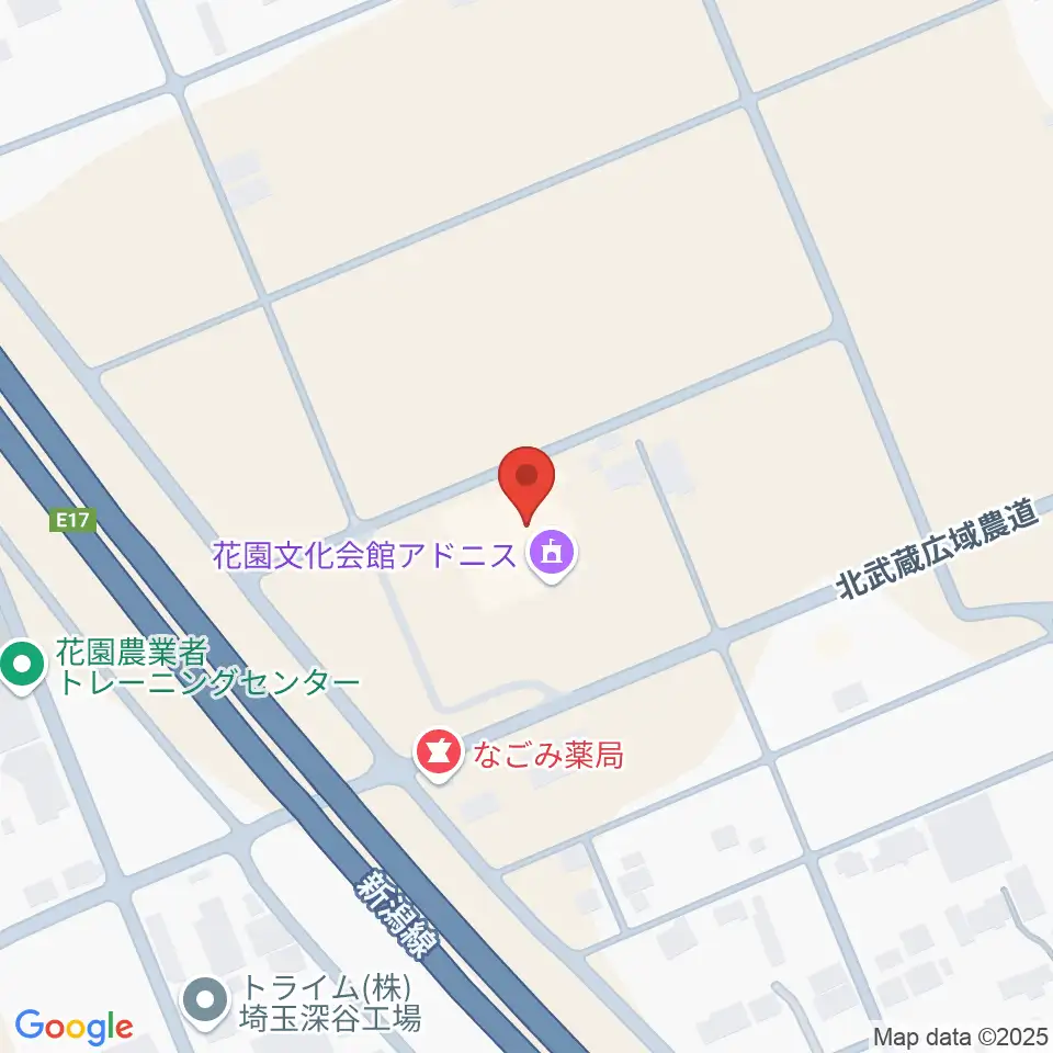 深谷市花園文化会館アドニス周辺のカフェ一覧地図