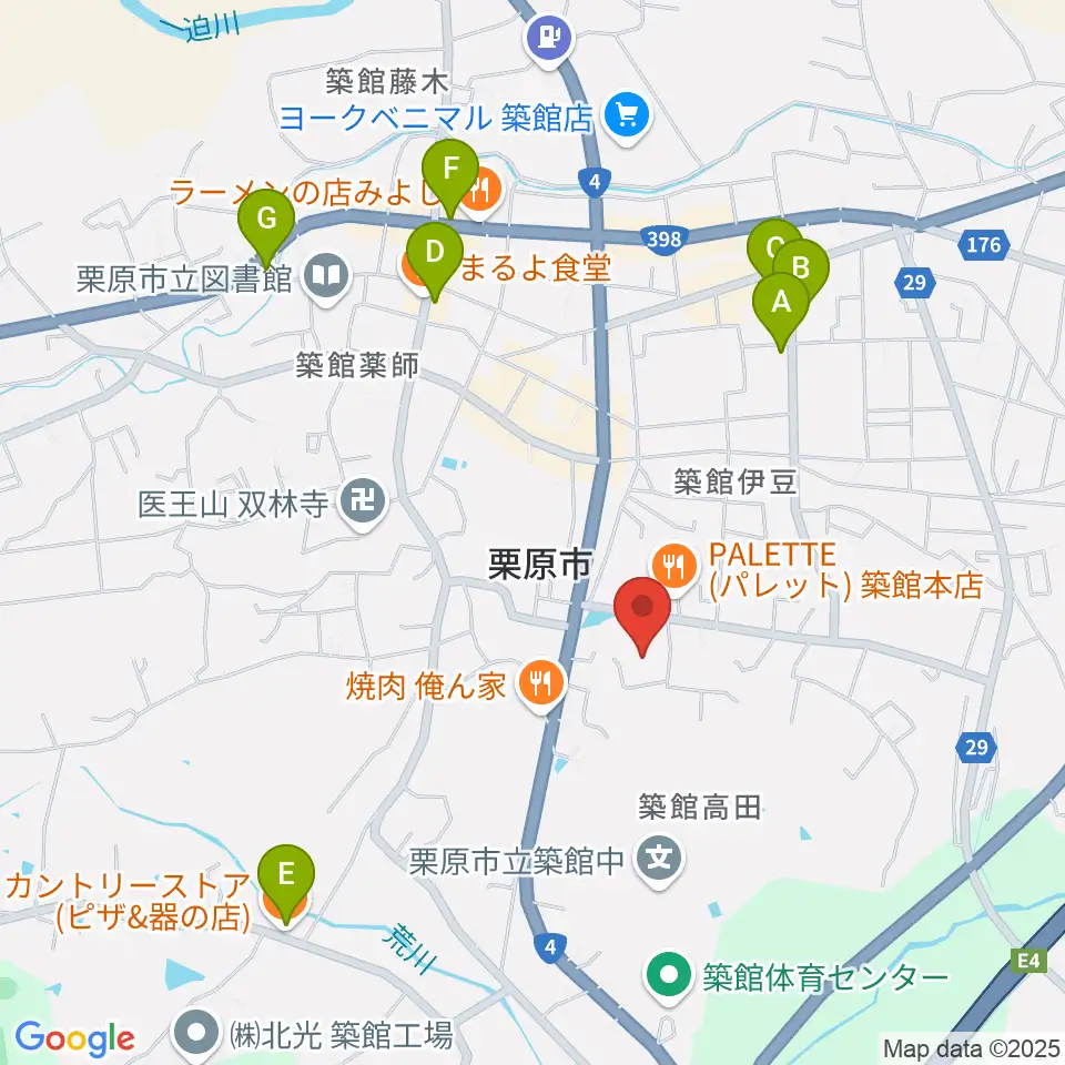 栗原文化会館（アポロプラザ）周辺のカフェ一覧地図