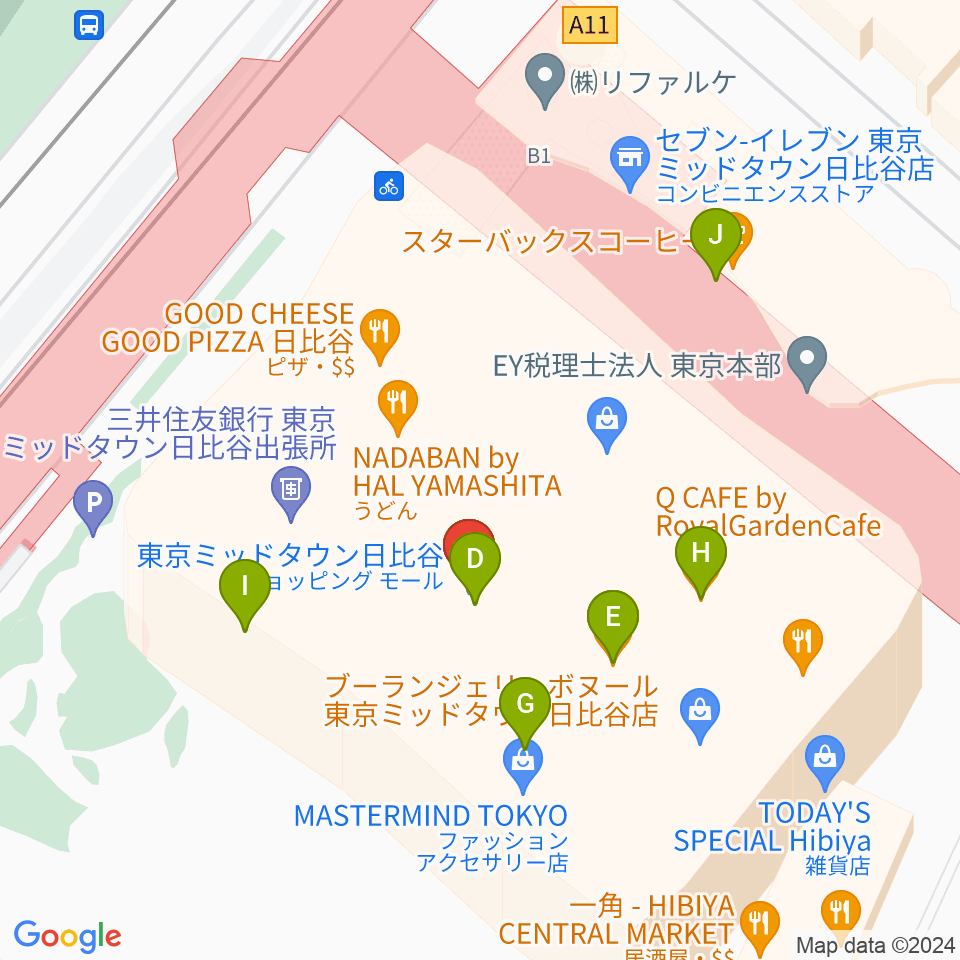 TOHOシネマズ日比谷周辺のカフェ一覧地図