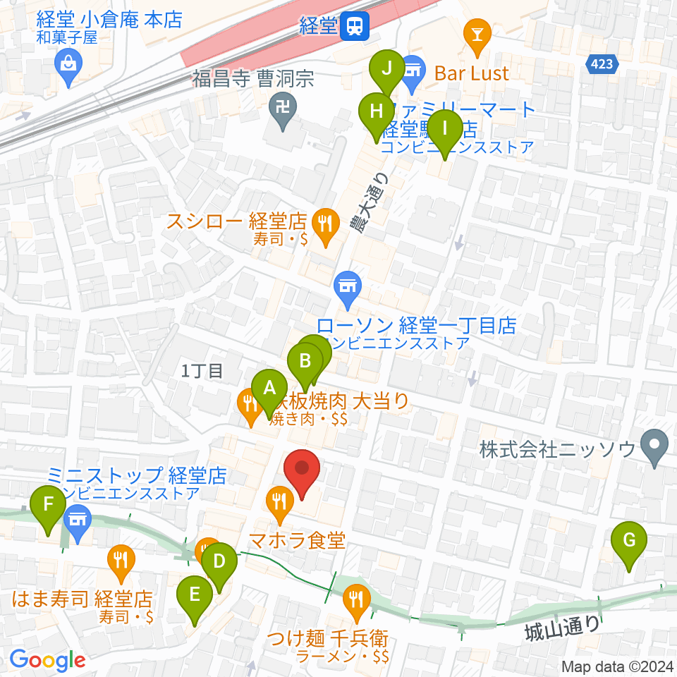 経堂LOVE, PEACE & SOUL周辺のカフェ一覧地図