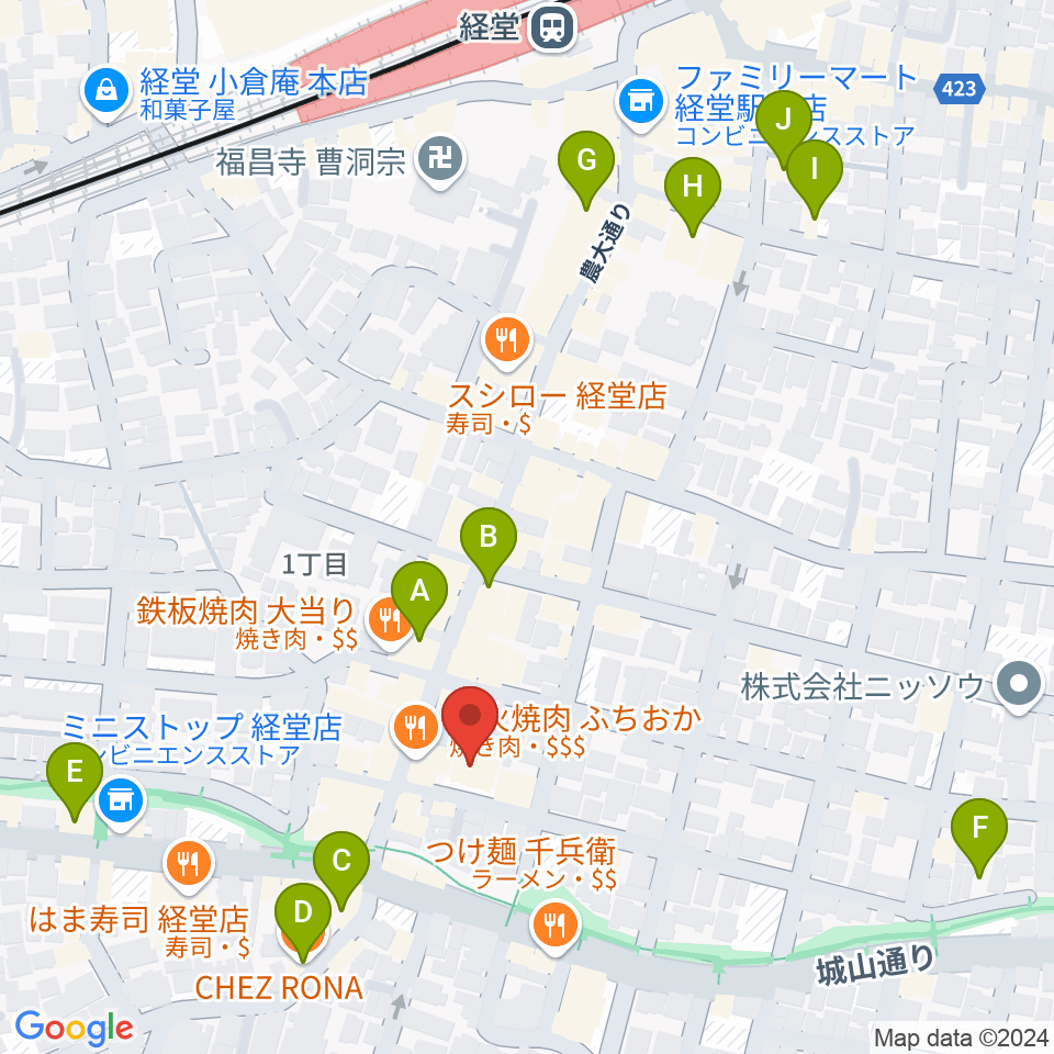 経堂LOVE, PEACE & SOUL周辺のカフェ一覧地図