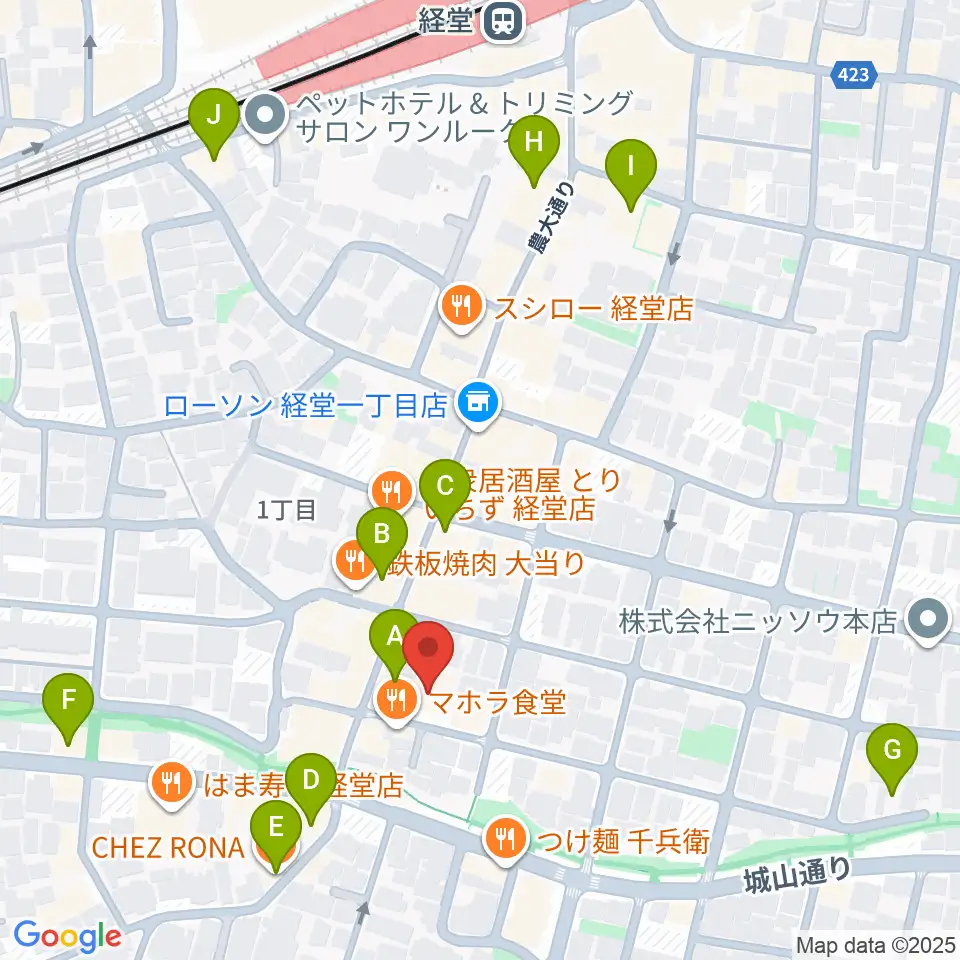 経堂LOVE, PEACE & SOUL周辺のカフェ一覧地図