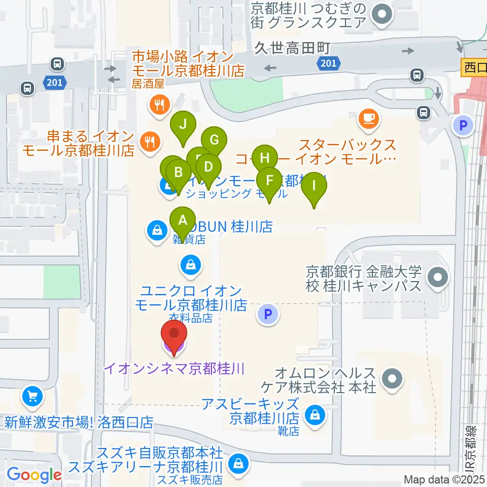 イオンシネマ京都桂川周辺のカフェ一覧地図