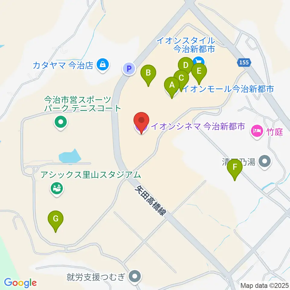 イオンシネマ今治新都市周辺のカフェ一覧地図