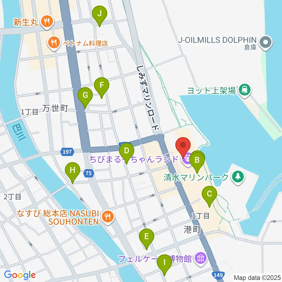 MOVIX清水周辺のカフェ一覧地図