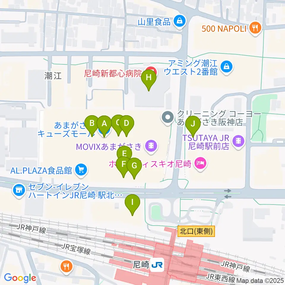 MOVIXあまがさき周辺のカフェ一覧地図