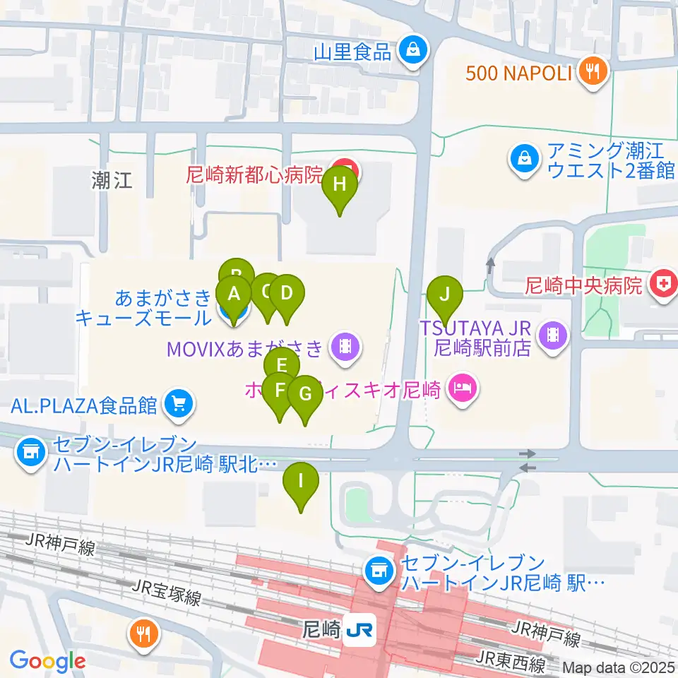 MOVIXあまがさき周辺のカフェ一覧地図