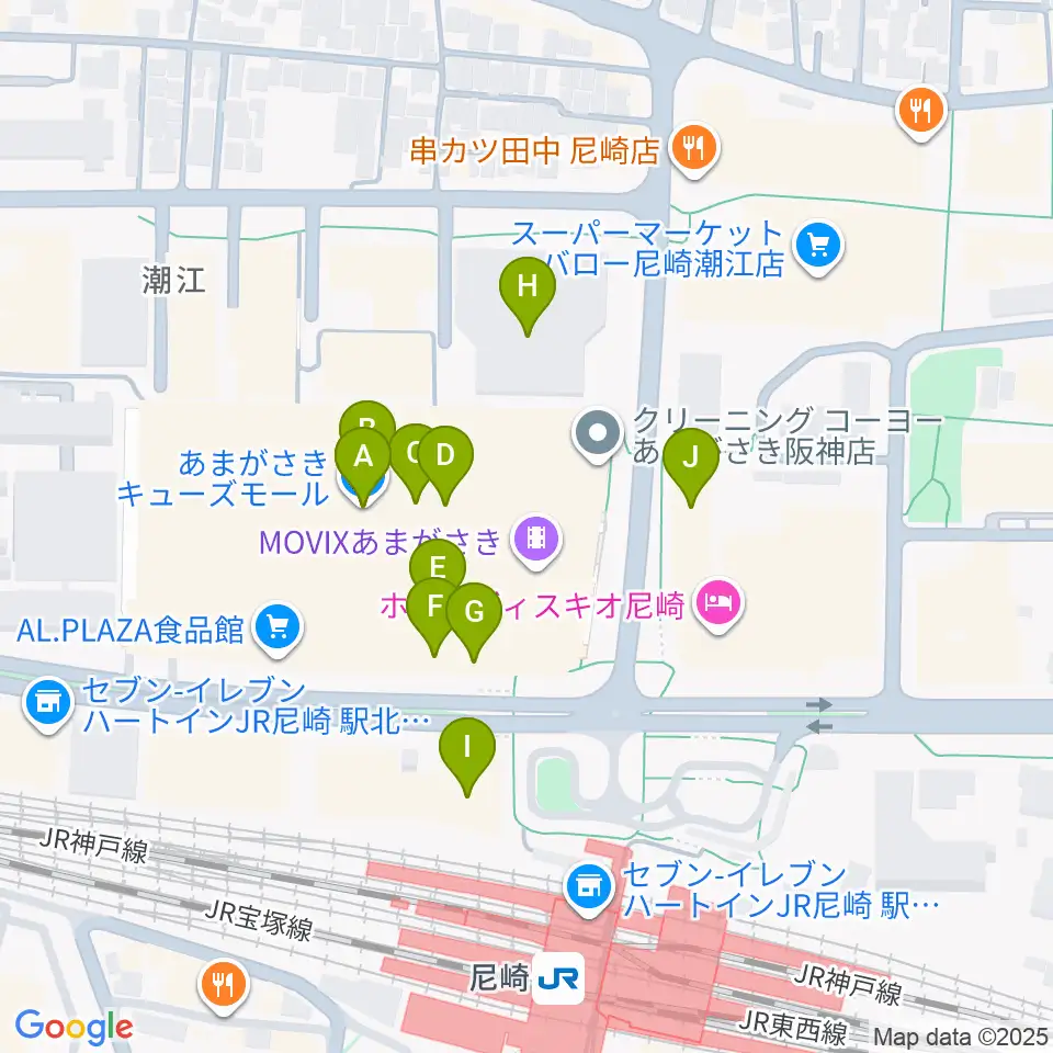 MOVIXあまがさき周辺のカフェ一覧地図