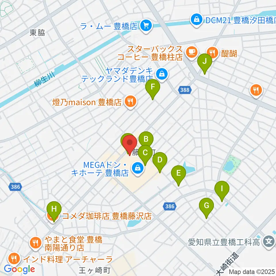ユナイテッド・シネマ豊橋18周辺のカフェ一覧地図