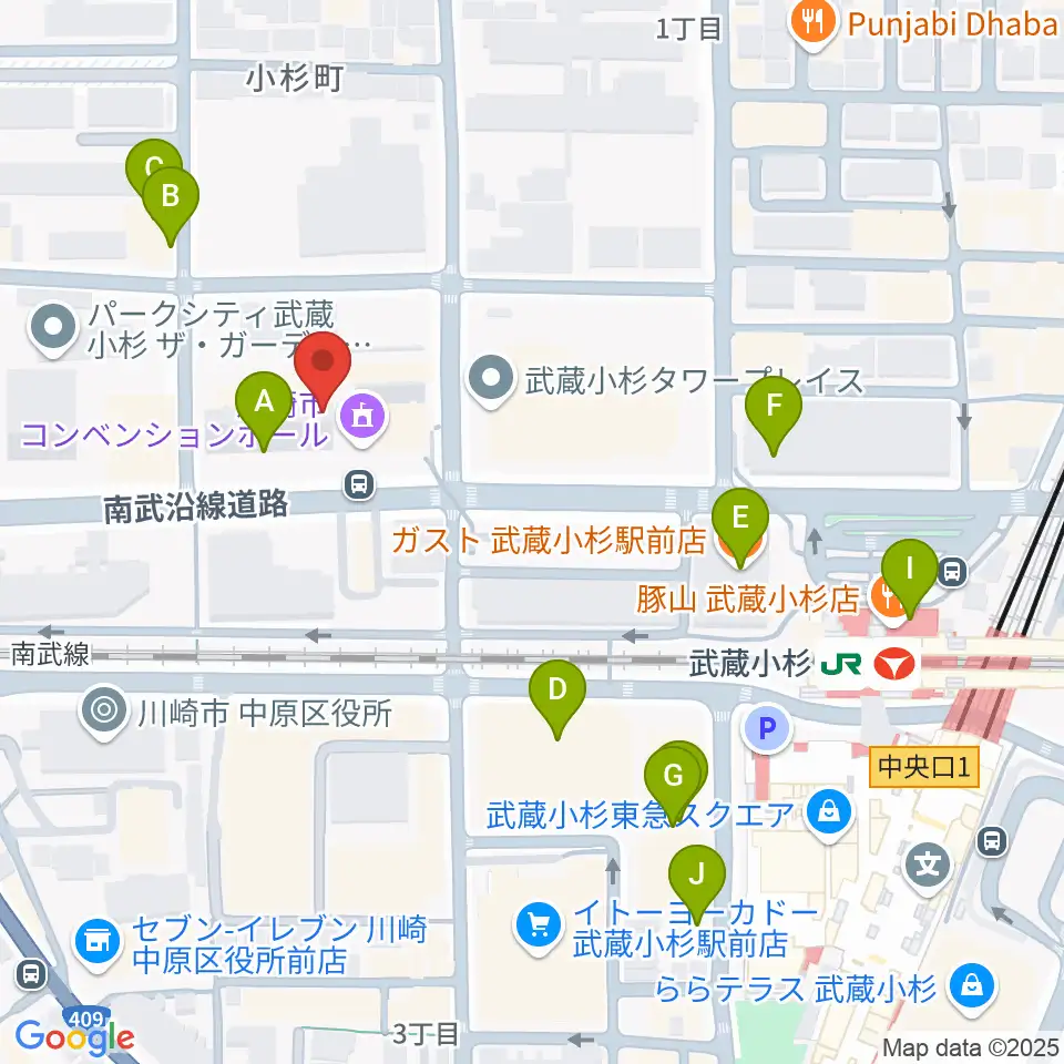 昭和音楽大学附属音楽教室 武蔵小杉校周辺のカフェ一覧地図