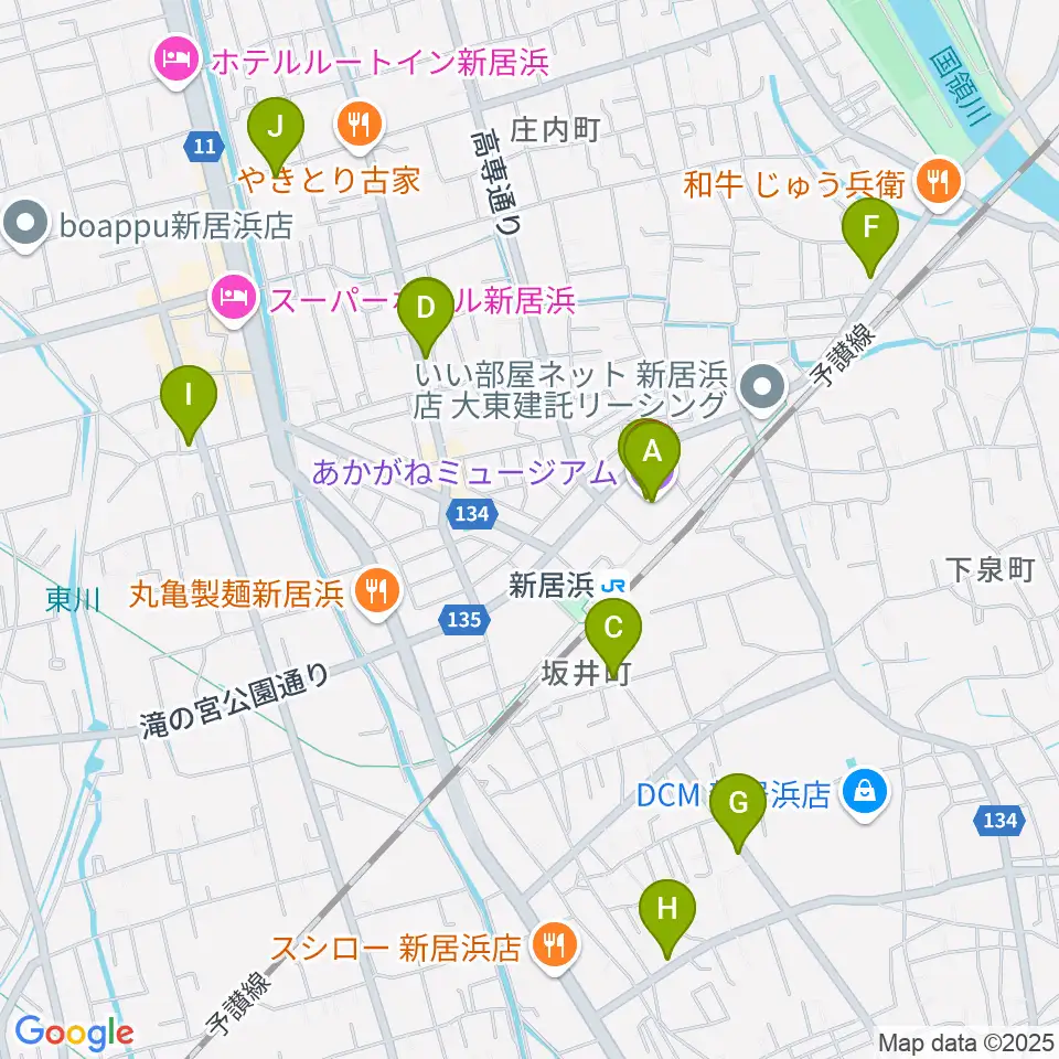 Hello! NEW 新居浜 FM78.0周辺のカフェ一覧地図