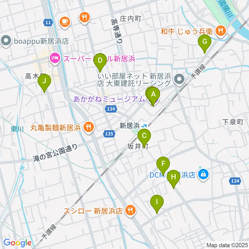 Hello! NEW 新居浜 FM78.0周辺のカフェ一覧地図