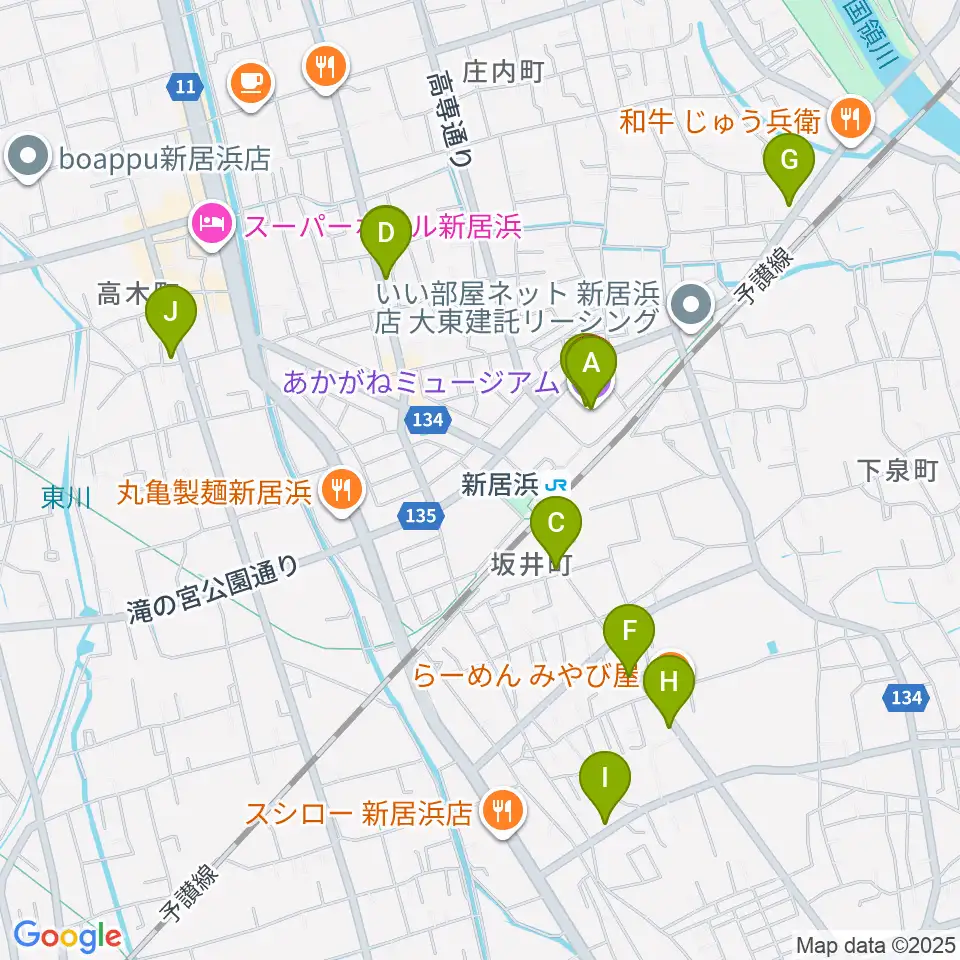 Hello! NEW 新居浜 FM78.0周辺のカフェ一覧地図