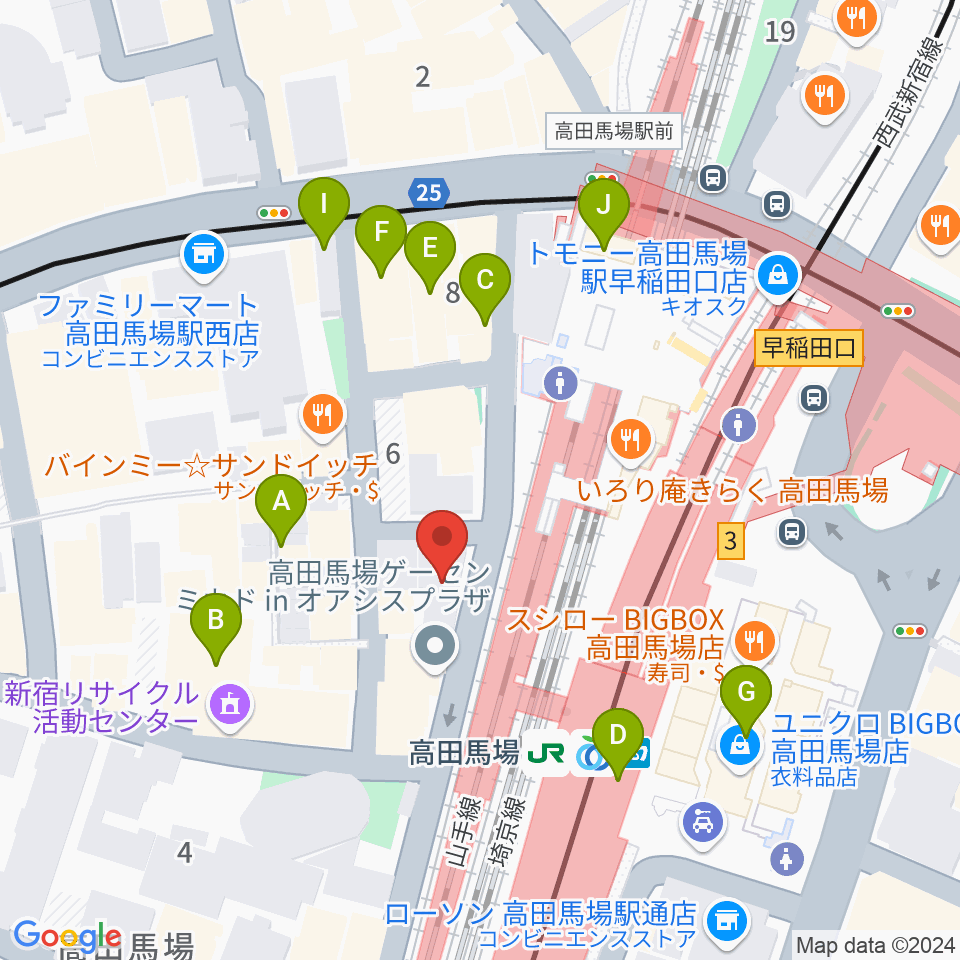 MI TOKYO周辺のカフェ一覧地図