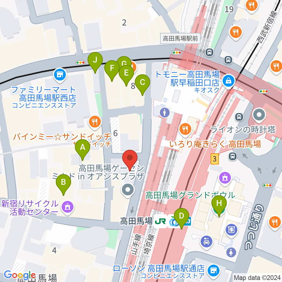 MI TOKYO周辺のカフェ一覧地図