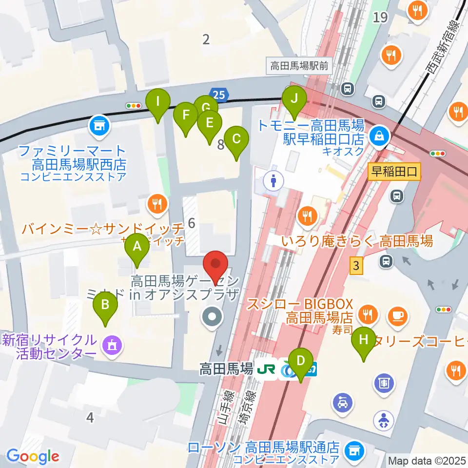 MI TOKYO周辺のカフェ一覧地図