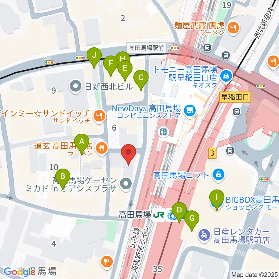 MI TOKYO周辺のカフェ一覧地図
