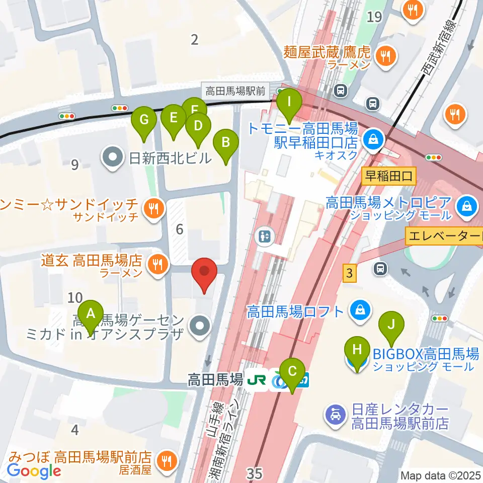 MI TOKYO周辺のカフェ一覧地図