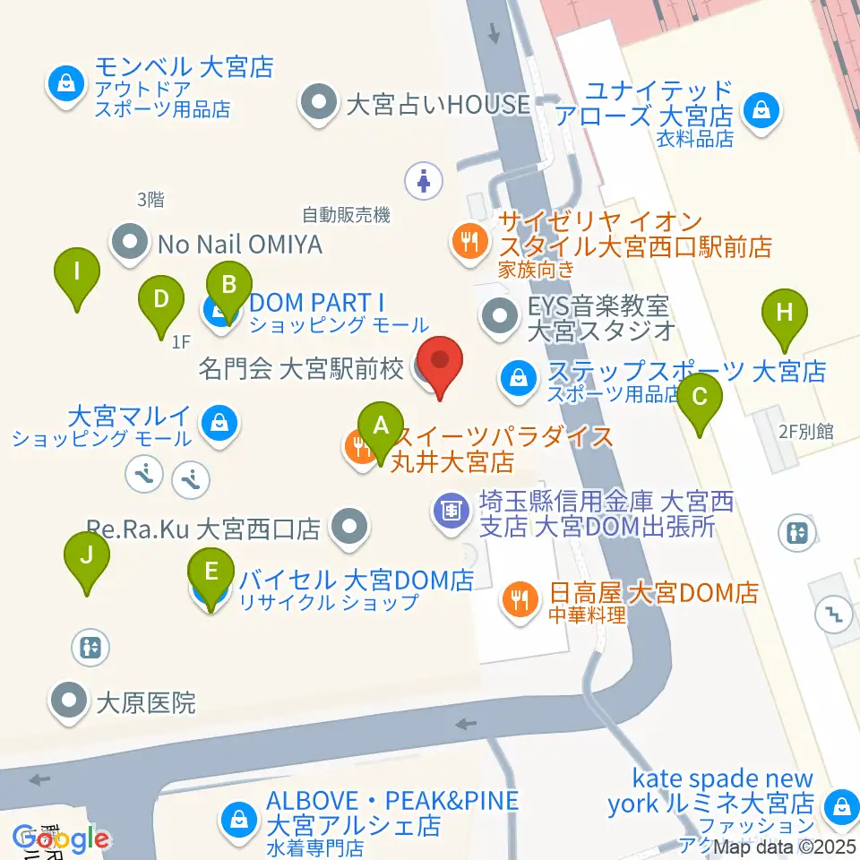 スパークリングスタジオ大宮周辺のカフェ一覧地図