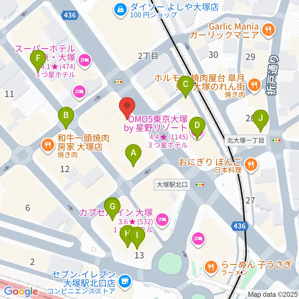 大塚Hearts Next周辺のカフェ一覧地図