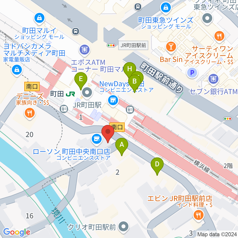 町田クラシックス周辺のカフェ一覧地図