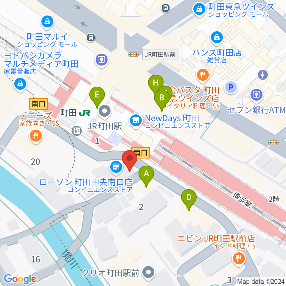 町田クラシックス周辺のカフェ一覧地図